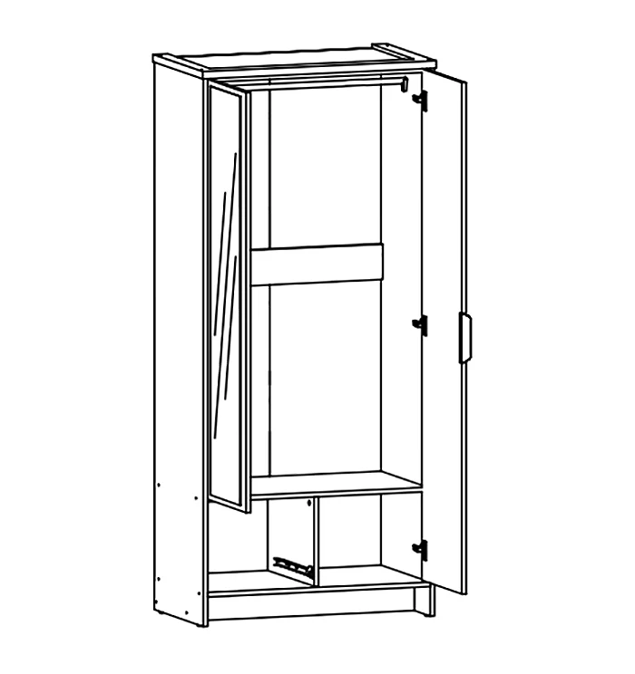 Armario de Dormitorio con Espejo 2 Puertas DN - Image 4