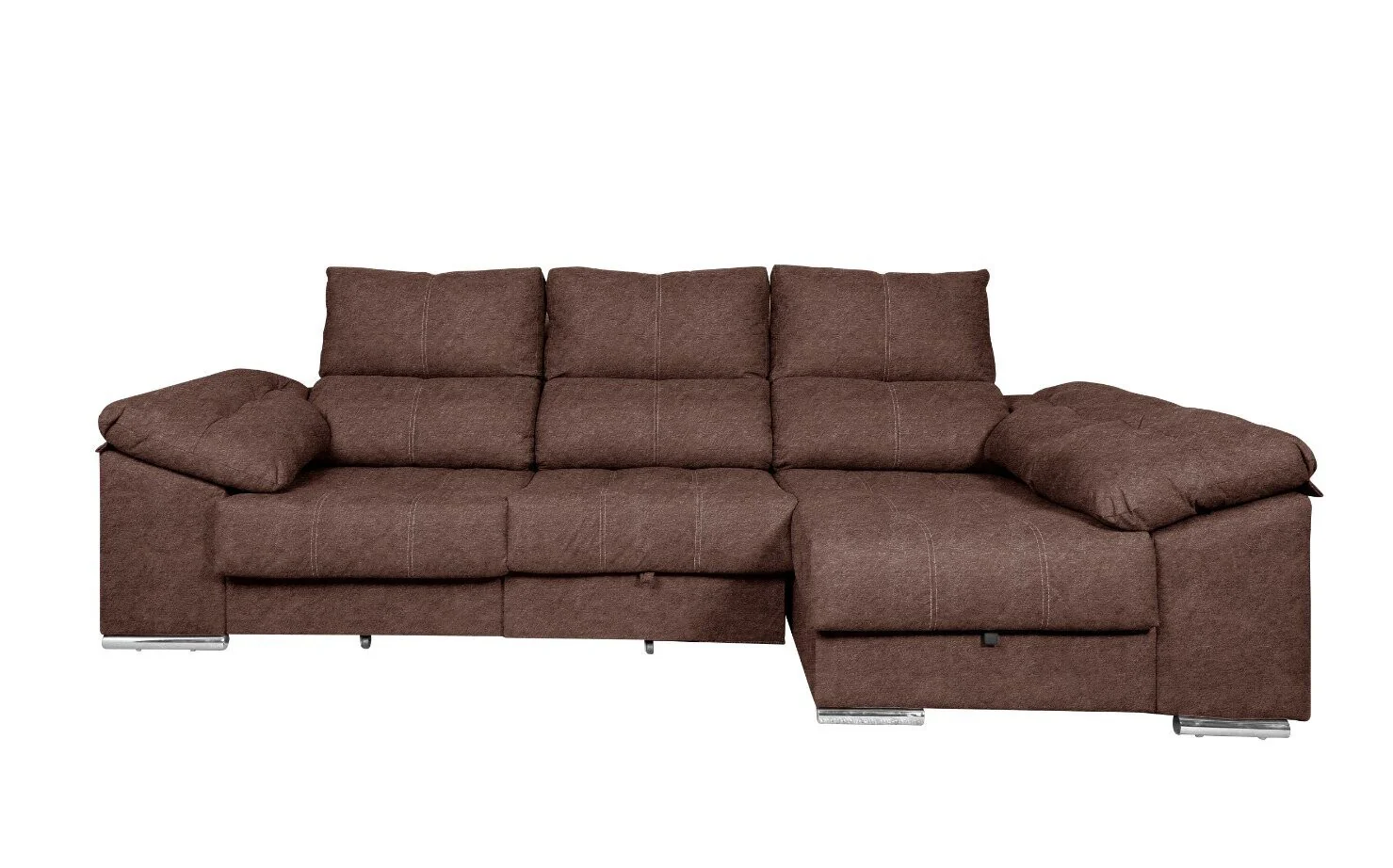 Sofa Cama Chaise Longue Yago 275cm. Reclinable, con Arcon +2 pufs - Image 15