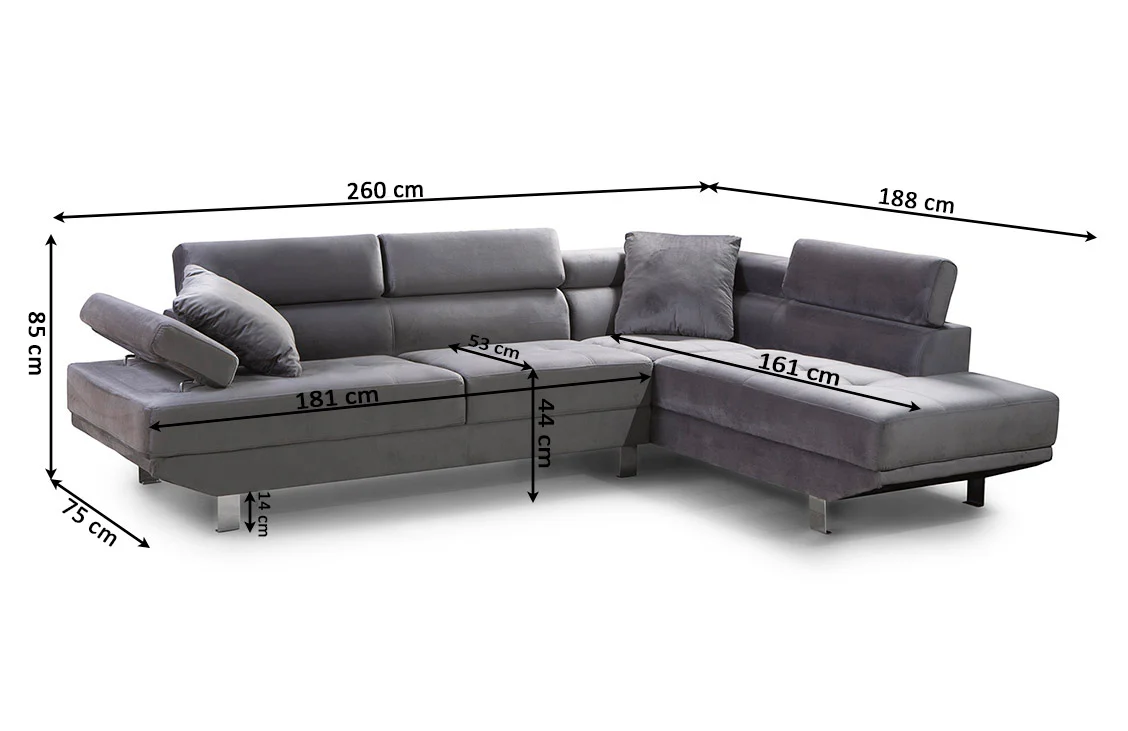 Sofa Chaise Longue Rinconera Daniela 260cm - Image 3