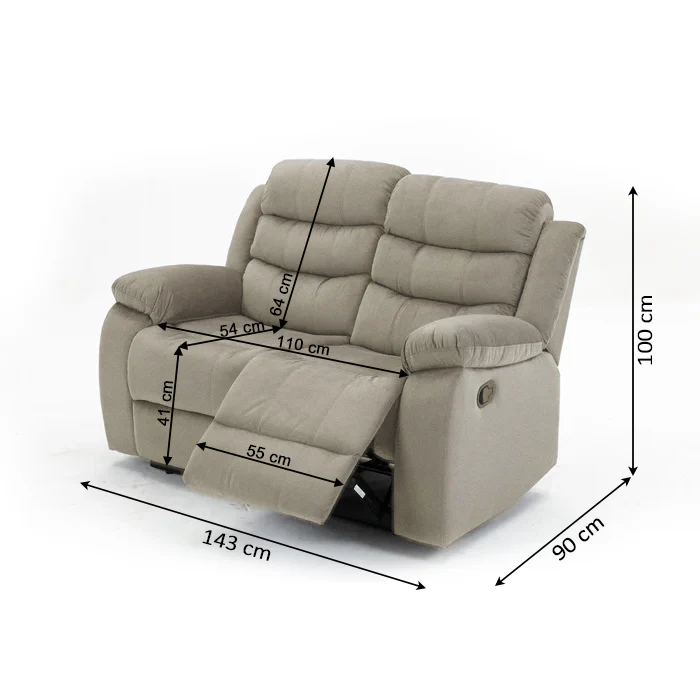 Sofa Reclinable Manual Houston 2 Plazas Marron - Image 4